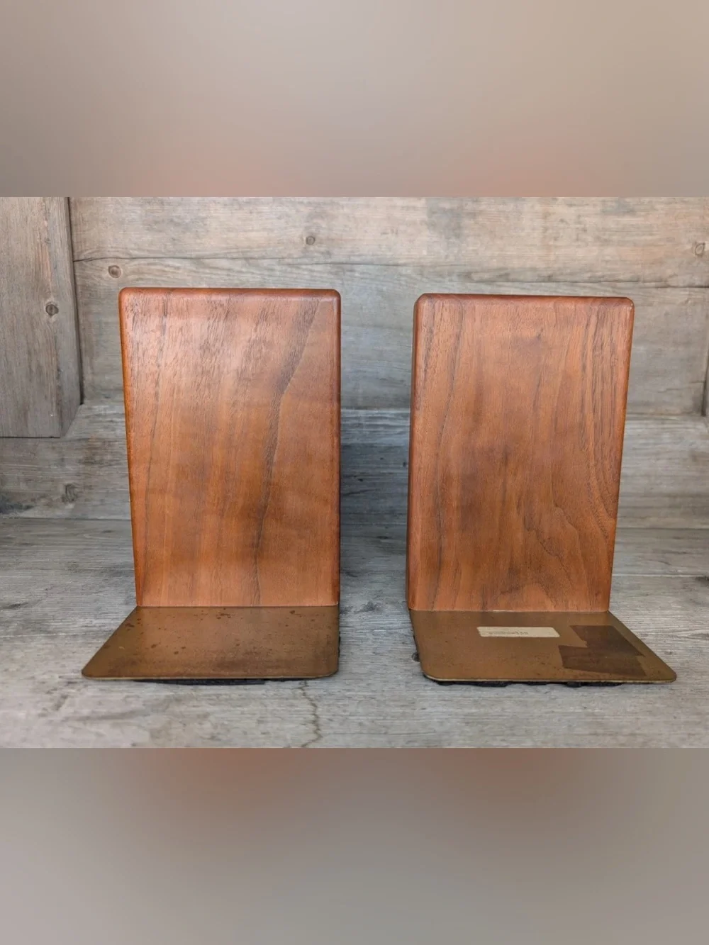 MCM Gordon & Jane Martz Marshall Studios Walnut Ceramic Tile Bookends Pair